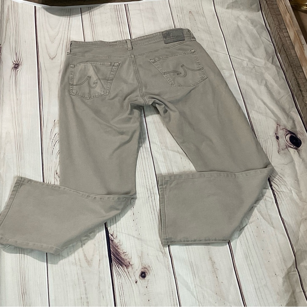 Men's AG Adriano Goldschmidt The Protege Straight Leg Khaki Tan Pants Size 34x34 - Picture 5 of 7